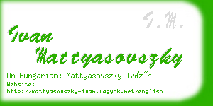 ivan mattyasovszky business card